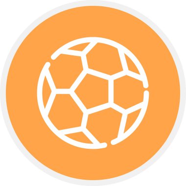 Futbol Çizgisi Çemberi Basit Simge, Vektör İllüstrasyonu