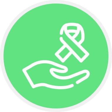 Kanser Teşhis Çizgisi Çemberi Basit Simge, Vektör Resimleri