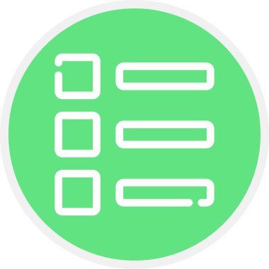 Satır Çemberi Basit Simgesi, Vektör İllüstrasyonu