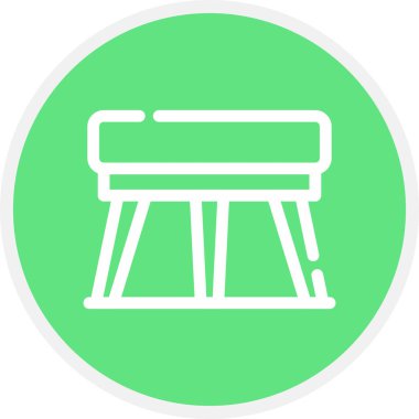 Dışkı Çizgisi Çemberi Basit Simge, Vektör İllüstrasyonu