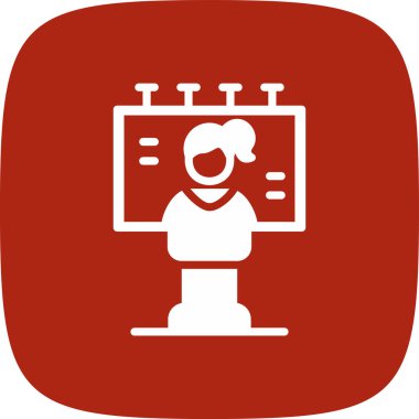 Billboard basit simgesi, vektör illüstrasyonu