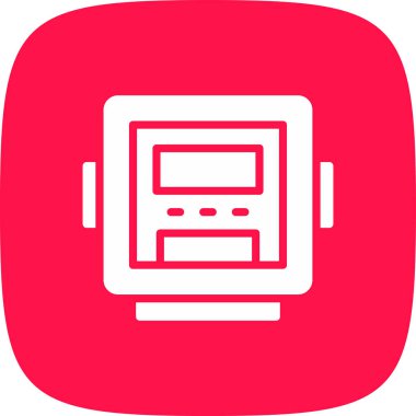 Elektrik Metre basit simgesi, vektör illüstrasyonu