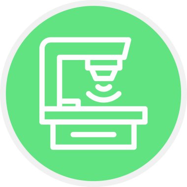 Radyoterapi Hattı Çemberi Basit Simge, Vektör İllüstrasyonu