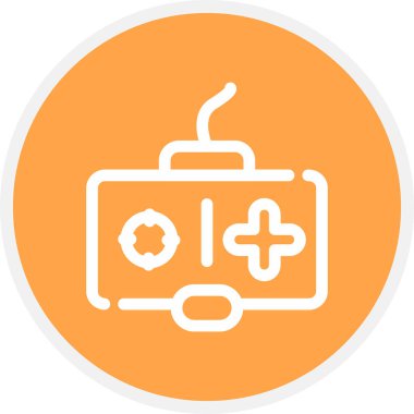 Oyun Konsolu Satır Çemberi Basit Simge, Vektör Resimleri