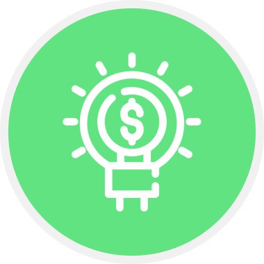 Fikir Satırı Çemberi Basit Simge, Vektör İllüstrasyonu