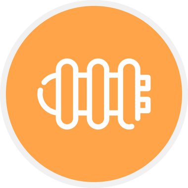 Isıtıcı Hattı Çemberi Basit Simge, Vektör İllüstrasyonu