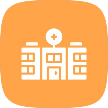 Hastane basit simgesi, vektör çizim