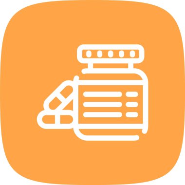 Medicine Line Yuvarlak Köşeli Basit Simge, Vektör Resimleri
