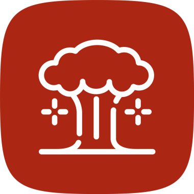 Nükleer Patlama Hattı Yuvarlak Köşe Basit Simge, Vektör İllüstrasyonu