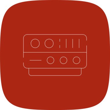 Taksi Metre Çizgisi Yuvarlak Köşeli Basit Simge, Vektör Resimleri