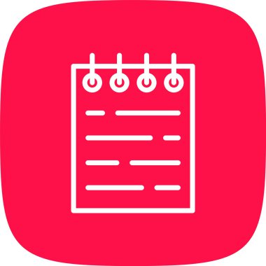 Notepad Satır Yuvarlak Köşesi Basit Simge, Vektör Resimleri