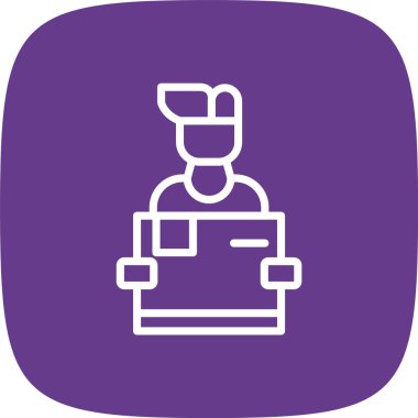 Teslimat Hattı Yuvarlak Köşe Basit Simge, Vektör İllüstrasyonu