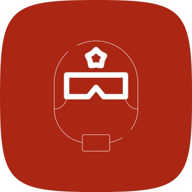 Polis Başlığı Hat Yuvarlak Köşesi Basit Simge, Vektör İllüstrasyonu