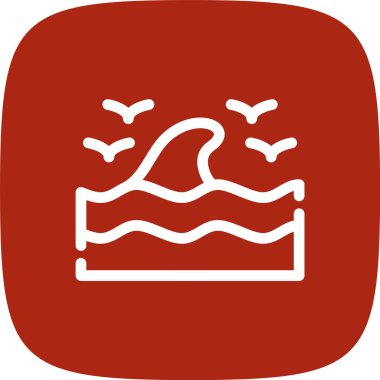 Deniz Dalga Hattı Yuvarlak Köşesi Basit Simge, Vektör Resimleri