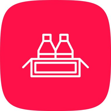 Su Hattı Yuvarlak Köşesi Basit Simge, Vektör İllüstrasyonu