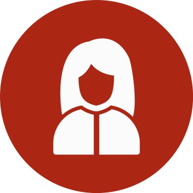 Kadın. Web simgesi basit illüstrasyon