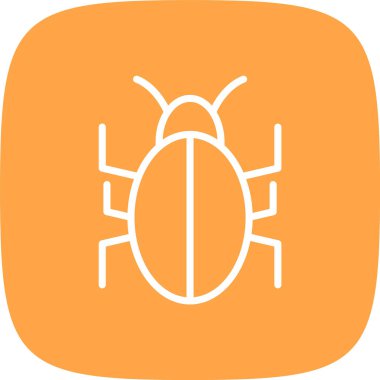 Böcek Çizgisi Yuvarlak Köşesi Basit Simge, Vektör Resimleri