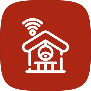 Akıllı CCTV Hattı Yuvarlak Köşeli Basit Simge, Vektör Resimleri