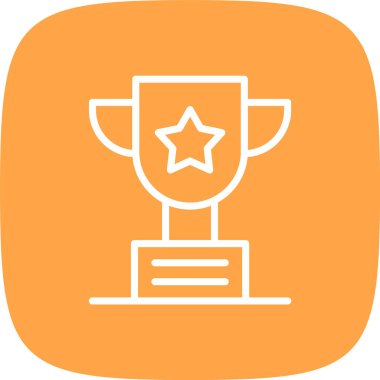 Kupa Çizgisi Yuvarlak Köşesi Basit Simge, Vektör Resimleri