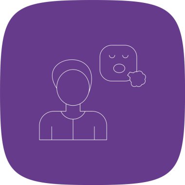 Sakinleş Çizgi Yuvarlak Köşesi Basit Simge, Vektör İllüstrasyonu