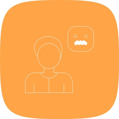 Cringe Çizgisi Yuvarlak Köşe Basit Simge, Vektör Resimleri