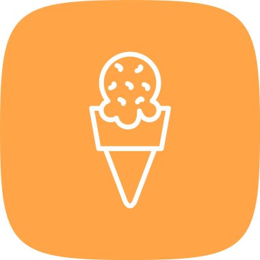 Dondurma Hattı Yuvarlak Köşeli Basit Simge, Vektör Resimleri