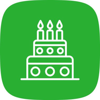 Pasta Hattı Yuvarlak Köşesi Basit Simge, Vektör Resimleri