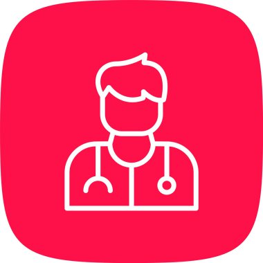 Doktor Hat Yuvarlak Köşesi Basit Simge, Vektör İllüstrasyonu