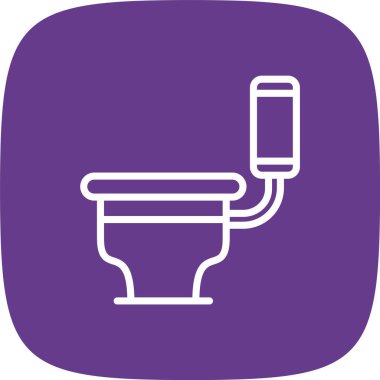 Tuvalet Hattı Yuvarlak Köşesi Basit Simge, Vektör İllüstrasyonu