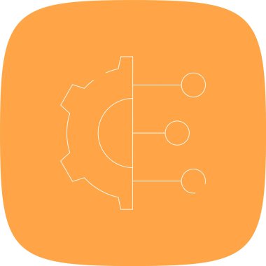 Dijital Teknoloji Hattı Köşe Dönüşü Basit Simge, Vektör İllüstrasyonu