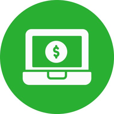 Dolar simgesi olan bilgisayar dizüstü bilgisayarı