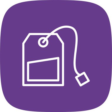 Tea Bag Line Yuvarlak Köşeli Basit Simge, Vektör Resimleri