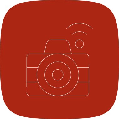 Akıllı Kamera Hattı Yuvarlak Köşeli Basit Simge, Vektör Resimleri