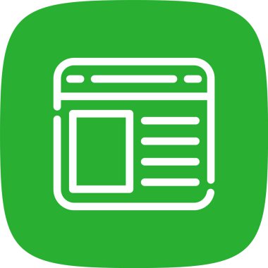 Web sitesi Çizgisi Yuvarlak Köşesi Basit Simge, Vektör Resimleri