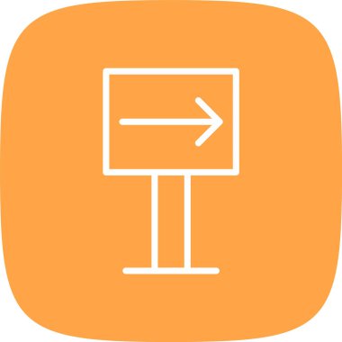 Sağ Satır Yuvarlak Köşe Basit Simge, Vektör İllüstrasyonu