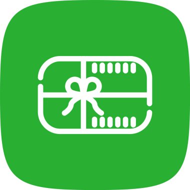 Hediye Kartı Çizgisi Yuvarlak Köşeli Basit Simge, Vektör Resimleri