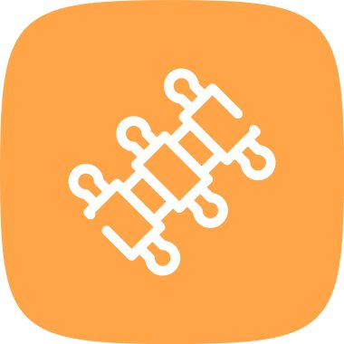 Sırt Omurga Çizgisi Yuvarlak Köşe Basit Simge, Vektör Resimleri