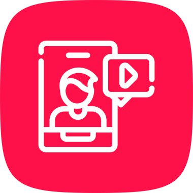 Çevrimiçi Eğitim Hattı Yuvarlak Köşeli Basit Simge, Vektör Resimleri