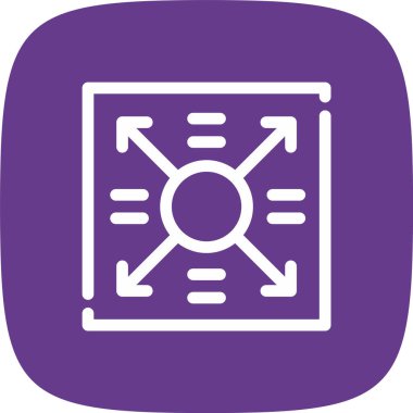 Alan Çizgisi Yuvarlak Köşesi Basit Simge, Vektör Resimleri