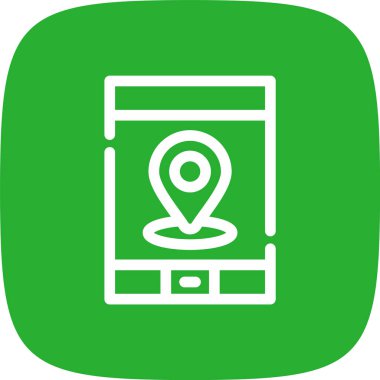 Mobil simgeye sahip harita konumu, basit vektör illüstrasyonu