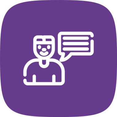 Yorum Kullanıcı Satırı Yuvarlak Köşesi Basit Simge, Vektör Resimleri