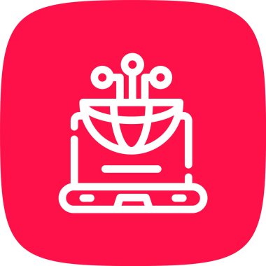 Küreselleşme Çizgisi Yuvarlak Köşesi Basit Simge, Vektör Resimleri