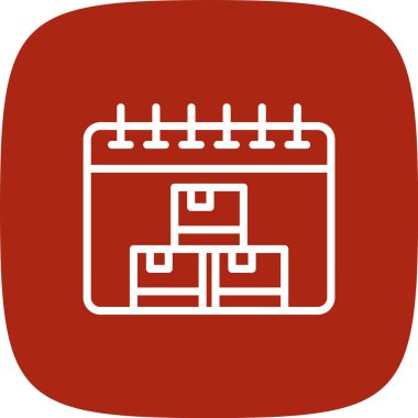 Teslimat Tarihi Yuvarlak Köşe Basit Simge, Vektör Resimleri