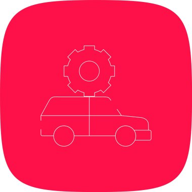 Onarım Hizmeti Hattı Yuvarlak Köşe Basit Simge, Vektör Resimleri