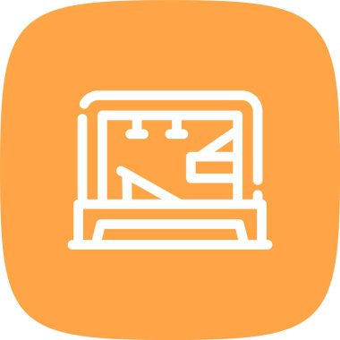 Pilates Kulesi Yuvarlak Köşesi Basit Simge, Vektör Resimleri