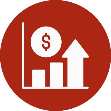 Grafik simgesi ve vektör illüstrasyonlu dolar işareti