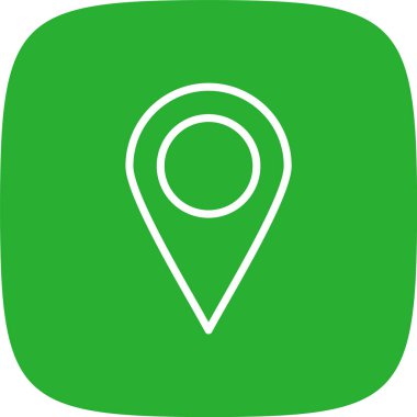 Konum Çizgisi Yuvarlak Köşe Basit Simge, Vektör Resimleri