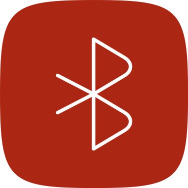 Bluetooth Çizgisi Yuvarlak Köşeli Basit Simge, Vektör Resimleri