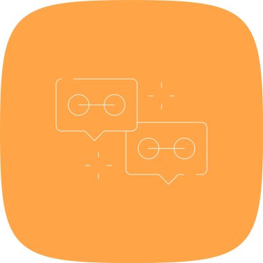 Sohbet Hattı Yuvarlak Köşesi Basit Simge, Vektör Resimleri