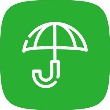 Şemsiye Hattı Yuvarlak Köşesi Basit Simge, Vektör Resimleri